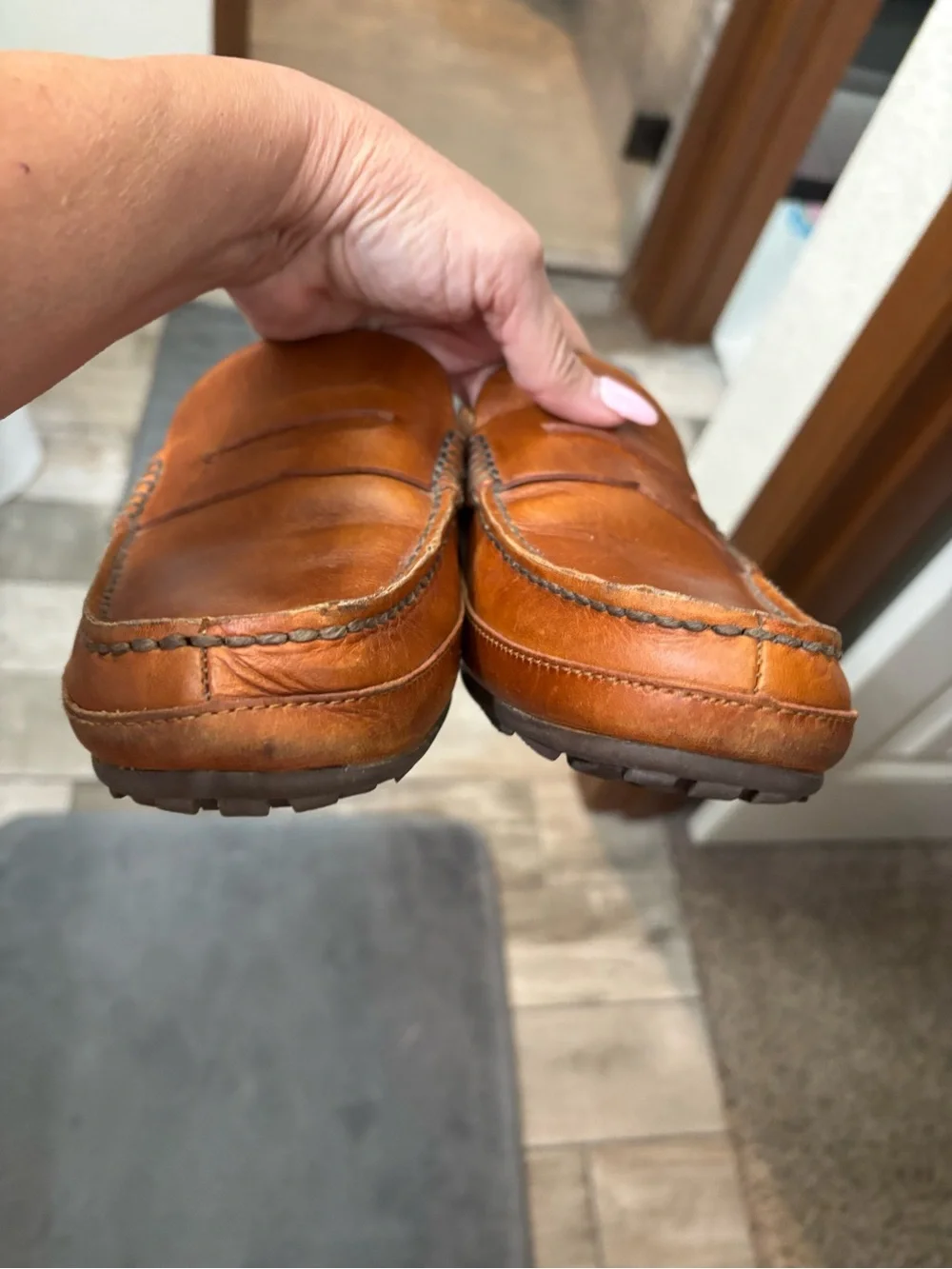 Sperry Men’s Leather Penny Loafers in Cognac Brown
